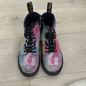 Dr. Martens Youth Tie Dye Laced Up Boots - Size 13